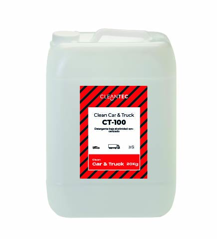 CLEAN CAR & TRUCK CT-100 es un detergente concentrado de baja alcalinidad, diseñado para la limpieza eficaz de vehículos sin dañar las superficies delicadas. Su fórmula equilibrada y segura lo hace ideal para el lavado frecuente de carrocerías, cristales, plásticos y metales pintados, incluso en vehículos con acabados sensibles. Ofrece un excelente poder desengrasante, respetando al mismo tiempo los materiales tratados. Puede aplicarse con máquina de presión, espuma o manualmente. Especialmente recomendado para flotas de vehículos, concesionarios, talleres y servicios de lavado profesional. Venta exclusiva para profesionales. Producto de uso profesional, no apto para uso doméstico.