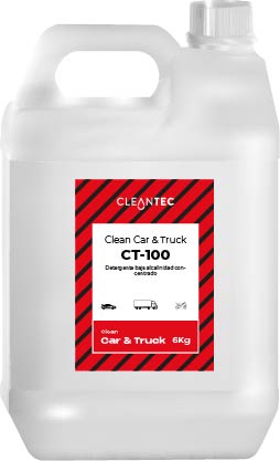 CLEAN CAR & TRUCK CT-100 es un detergente concentrado de baja alcalinidad, diseñado para la limpieza eficaz de vehículos sin dañar las superficies delicadas. Su fórmula equilibrada y segura lo hace ideal para el lavado frecuente de carrocerías, cristales, plásticos y metales pintados, incluso en vehículos con acabados sensibles. Ofrece un excelente poder desengrasante, respetando al mismo tiempo los materiales tratados. Puede aplicarse con máquina de presión, espuma o manualmente. Especialmente recomendado para flotas de vehículos, concesionarios, talleres y servicios de lavado profesional. Venta exclusiva para profesionales. Producto de uso profesional, no apto para uso doméstico.