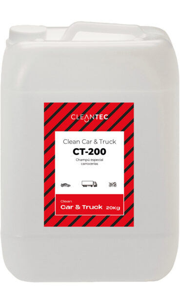 LEAN CAR & TRUCK CT-200 es un champú concentrado especial para carrocerías, formulado para ofrecer una limpieza profunda y segura de vehículos ligeros y pesados. Su fórmula espumante y no agresiva elimina eficazmente la suciedad adherida, respetando la pintura, gomas y cromados. Proporciona un acabado brillante y sin velos, mejorando la apariencia del vehículo tras cada lavado. Adecuado para puentes de lavado, sistemas manuales o automáticos, y compatible con aguas duras. Ideal para concesionarios, flotas y centros de lavado profesional. Venta exclusiva para profesionales. Producto de uso profesional, no apto para uso doméstico.