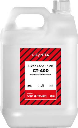 CLEAN CAR&TRUCK CT-400 es un abrillantador profesional de neumáticos que realza el acabado negro profundo y brillante de las ruedas, proporcionando un efecto visual impecable y duradero. Su fórmula de alto rendimiento nutre la goma, previene el resecamiento y protege contra la suciedad y los agentes externos. Ideal para concesionarios, talleres, estaciones de lavado y detallado de vehículos. Aporta un toque final de presentación profesional. Venta solo a profesionales. Producto de uso profesional, no apto para uso doméstico.