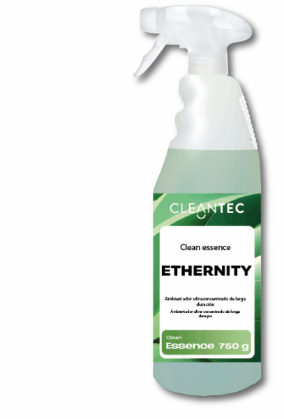 CLEAN ESSENCE ETHERNITY es un ambientador ultraconcentrado de larga duración que combina una fragancia envolvente y sofisticada con una fórmula de máxima persistencia. Diseñado para transformar ambientes cerrados en espacios agradables y memorables, neutraliza eficazmente olores indeseados con solo unas gotas, dejando un aroma limpio y elegante durante días. Ideal para su uso en vehículos, oficinas, zonas comerciales y áreas de atención al cliente. Venta exclusiva para profesionales. Producto de uso profesional, no apto para uso doméstico.