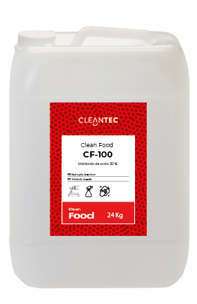 CLEAN FOOD CF-100 es una solución de hidróxido de sodio al 30% de alta pureza, utilizada como base alcalina en procesos de limpieza industrial, tratamiento de aguas y formulaciones químicas dentro de la industria alimentaria. Actúa eficazmente en la saponificación de grasas, disolución de residuos orgánicos y neutralización de ácidos. Es apto para sistemas CIP, limpieza de circuitos cerrados, tanques y superficies resistentes. Producto altamente corrosivo, requiere manipulación profesional con medidas de seguridad adecuadas. Venta exclusiva para profesionales. Producto de uso profesional, no apto para uso doméstico.