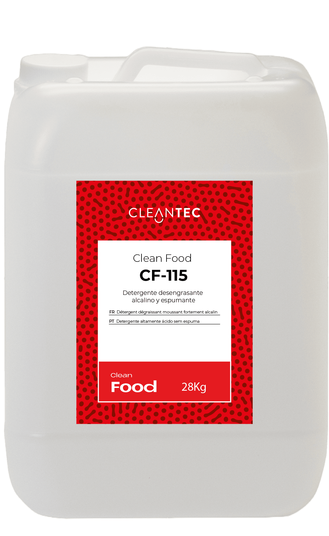 CLEAN FOOD CF-115 es un detergente desengrasante espumante de alta alcalinidad, formulado para la eliminación intensiva de grasa, residuos orgánicos y suciedad incrustada en entornos industriales. Su espuma densa y adherente permite una acción prolongada sobre superficies verticales, equipos, suelos y paredes, garantizando una limpieza profunda incluso en zonas de difícil acceso. Ideal para industrias alimentarias, mataderos, cocinas industriales y obradores. Venta exclusiva para profesionales. Producto de uso profesional, no apto para uso doméstico.