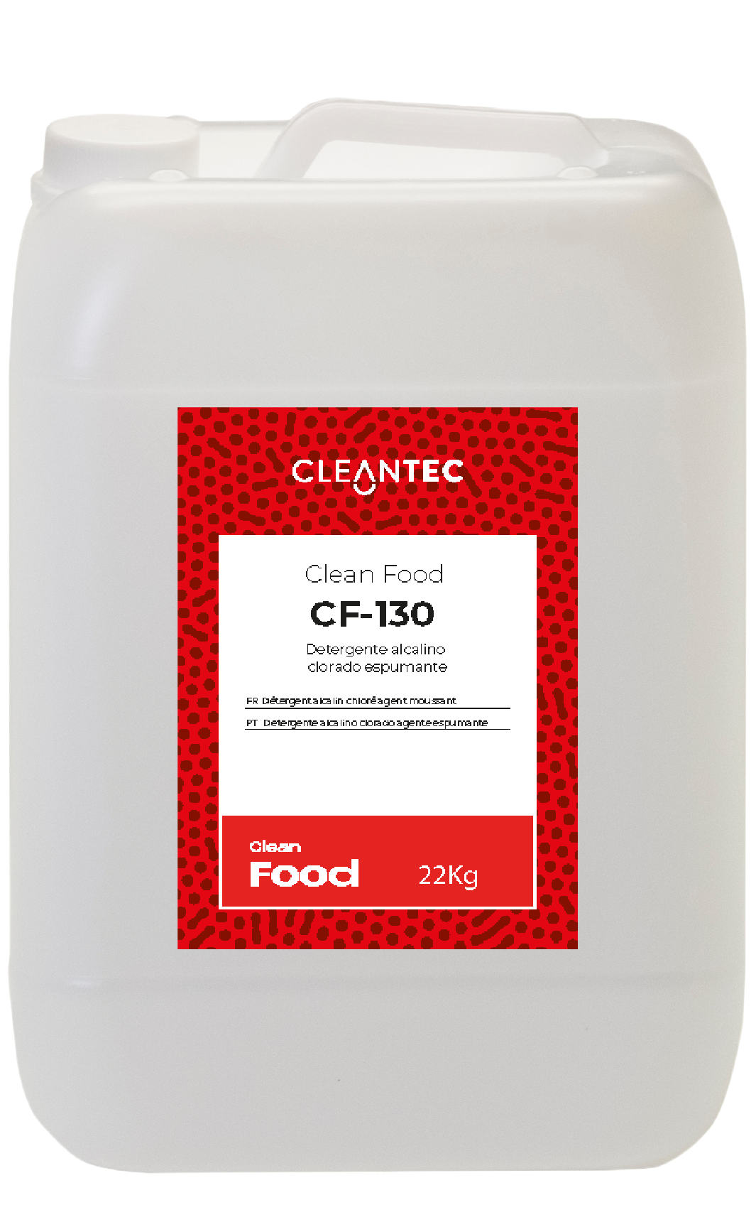 CLEAN FOOD CF-130 es un detergente desengrasante espumante, fuertemente alcalino y con cloro activo, formulado para una limpieza profunda y desinfección simultánea en entornos alimentarios. Su espuma densa y estable asegura un contacto prolongado en superficies verticales y zonas difíciles, eliminando eficazmente grasas, restos orgánicos, proteínas y microorganismos. Ideal para cocinas industriales, mataderos, líneas de procesado y zonas de alto nivel higiénico-sanitario. Venta exclusiva para profesionales. Producto de uso profesional, no apto para uso doméstico.