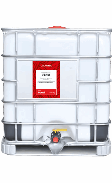 CLEAN FOOD CF-155 es un detergente muy alcalino de alto rendimiento, diseñado específicamente para sistemas de limpieza CIP (Cleaning In Place) en la industria alimentaria. Su potente fórmula elimina eficazmente grasas, proteínas y residuos orgánicos incrustados en conductos, tuberías, intercambiadores de calor y tanques de proceso, garantizando una higiene completa sin necesidad de desmontar los equipos. Compatible con aguas de diferentes durezas y formulado para uso continuo en instalaciones automatizadas. Venta exclusiva para profesionales. Producto de uso profesional, no apto para uso doméstico.