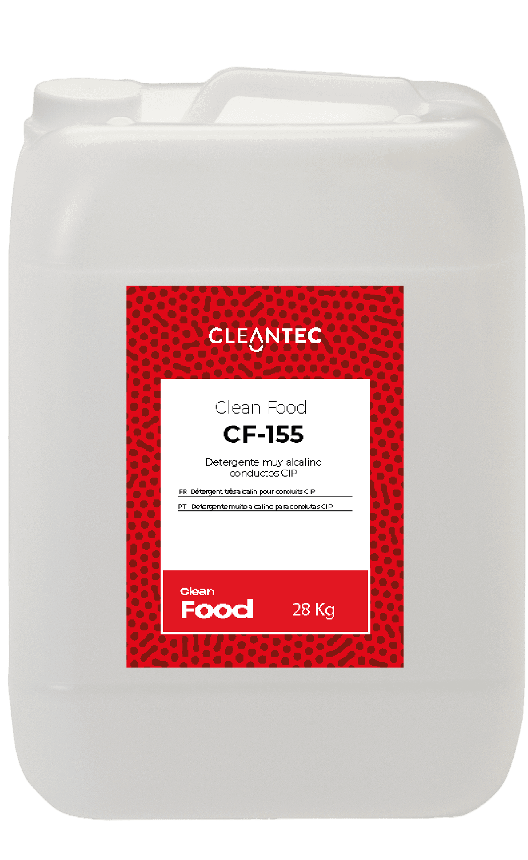 CLEAN FOOD CF-155 es un detergente muy alcalino de alto rendimiento, diseñado específicamente para sistemas de limpieza CIP (Cleaning In Place) en la industria alimentaria. Su potente fórmula elimina eficazmente grasas, proteínas y residuos orgánicos incrustados en conductos, tuberías, intercambiadores de calor y tanques de proceso, garantizando una higiene completa sin necesidad de desmontar los equipos. Compatible con aguas de diferentes durezas y formulado para uso continuo en instalaciones automatizadas. Venta exclusiva para profesionales. Producto de uso profesional, no apto para uso doméstico.