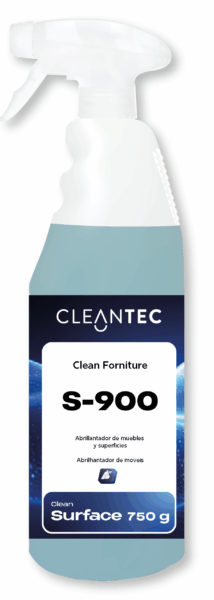 CLEAN FORNITURE S-900 es un abrillantador profesional para muebles y superficies de madera, fórmica, laminados y barnices sintéticos, formulado para realzar el brillo, proteger y repeler el polvo. Su aplicación deja una película protectora no grasa que resalta el color natural y proporciona un acabado uniforme, sedoso y duradero. Ideal para oficinas, salas de reuniones, hoteles, tiendas, mobiliario institucional y entornos que requieran una presentación impecable. Recomendado para uso profesional en mantenimiento diario o detallado. Venta exclusiva para profesionales. Producto de uso profesional, no apto para uso doméstico.