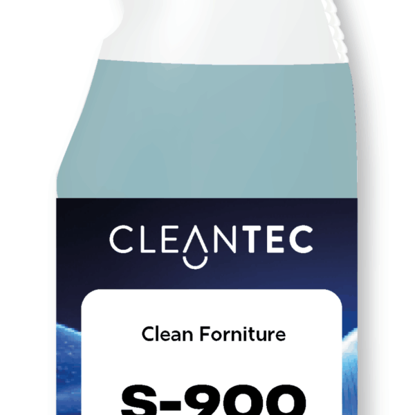 CLEAN FORNITURE S-900 es un abrillantador profesional para muebles y superficies de madera, fórmica, laminados y barnices sintéticos, formulado para realzar el brillo, proteger y repeler el polvo. Su aplicación deja una película protectora no grasa que resalta el color natural y proporciona un acabado uniforme, sedoso y duradero. Ideal para oficinas, salas de reuniones, hoteles, tiendas, mobiliario institucional y entornos que requieran una presentación impecable. Recomendado para uso profesional en mantenimiento diario o detallado. Venta exclusiva para profesionales. Producto de uso profesional, no apto para uso doméstico.