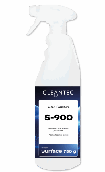 CLEAN FORNITURE S-900 es un abrillantador profesional para muebles y superficies de madera, fórmica, laminados y barnices sintéticos, formulado para realzar el brillo, proteger y repeler el polvo. Su aplicación deja una película protectora no grasa que resalta el color natural y proporciona un acabado uniforme, sedoso y duradero. Ideal para oficinas, salas de reuniones, hoteles, tiendas, mobiliario institucional y entornos que requieran una presentación impecable. Recomendado para uso profesional en mantenimiento diario o detallado. Venta exclusiva para profesionales. Producto de uso profesional, no apto para uso doméstico.