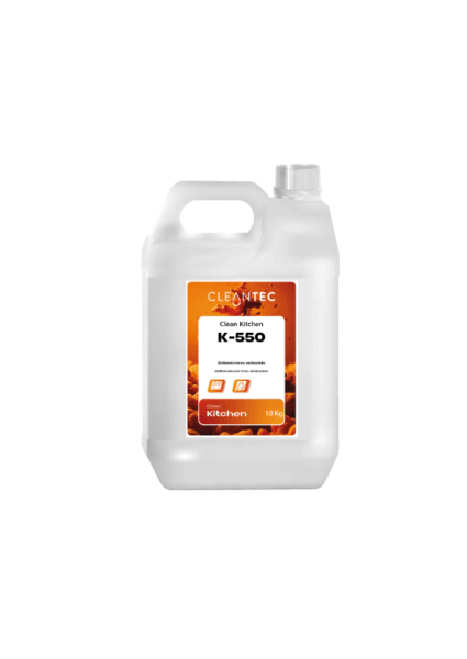 CLEAN KITCHEN K-550 es un abrillantador líquido de alto rendimiento, formulado específicamente para hornos autolimpiables con sistemas de lavado automático. Facilita el secado uniforme de las superficies internas tras los ciclos de limpieza, evitando marcas de agua y residuos calcáreos, y dejando un acabado limpio y brillante. Compatible con hornos de convección, vapor o mixtos que integran dosificación automática de abrillantador. Ideal para hostelería, colectividades y restauración profesional. Venta exclusiva para profesionales. Producto de uso profesional, no apto para uso doméstico.