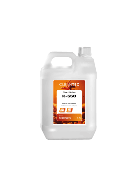 CLEAN KITCHEN K-550 es un abrillantador líquido de alto rendimiento, formulado específicamente para hornos autolimpiables con sistemas de lavado automático. Facilita el secado uniforme de las superficies internas tras los ciclos de limpieza, evitando marcas de agua y residuos calcáreos, y dejando un acabado limpio y brillante. Compatible con hornos de convección, vapor o mixtos que integran dosificación automática de abrillantador. Ideal para hostelería, colectividades y restauración profesional. Venta exclusiva para profesionales. Producto de uso profesional, no apto para uso doméstico.