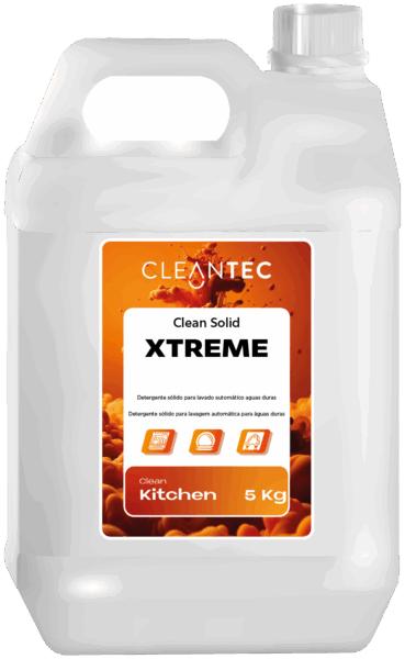 CLEAN KITCHEN SOLID XTREME es un detergente sólido de alto rendimiento, formulado para lavado automático de vajilla y cristalería en aguas duras. Su fórmula alcalina concentrada disuelve eficazmente grasa, proteínas y residuos difíciles, evitando incrustaciones calcáreas incluso en condiciones de elevada dureza del agua. Ideal para cocinas profesionales que utilizan sistemas de dosificación sólida automatizada, ofrece un uso seguro, limpio y controlado. Proporciona resultados impecables, reduce el consumo de producto y optimiza la eficiencia operativa. Venta exclusiva para profesionales. Producto de uso profesional, no apto para uso doméstico.