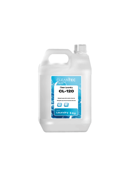 CLEAN LAUNDRY CL-120 es un detergente espumante concentrado, formulado específicamente para lavanderías autoservicio y colectividades. Combina poder desengrasante y acción perfumante, garantizando una limpieza profunda en todo tipo de prendas, incluso en ciclos cortos. Su espuma controlada protege los tejidos durante el lavado, respetando colores y fibras. Ideal para ropa de uso diario, mantelería y uniformes. Compatible con aguas de distintas durezas y programas automáticos. Venta exclusiva para profesionales. Producto de uso profesional, no apto para uso doméstico.