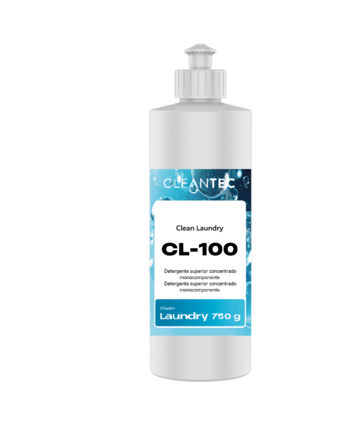 CLEAN LAUNDRY CL-100 es un detergente líquido superior, concentrado y monocomponente, diseñado para lavanderías profesionales y autoservicio que buscan la máxima eficacia en un solo producto. Su fórmula avanzada elimina todo tipo de suciedad —orgánica, grasa y pigmentaria— sin necesidad de complementos adicionales, cuidando las fibras y respetando los colores. Eficaz incluso en agua fría y ciclos cortos. Ideal para hoteles, colectividades, residencias y lavanderías con alta rotación. Venta exclusiva para profesionales. Producto de uso profesional, no apto para uso doméstico.