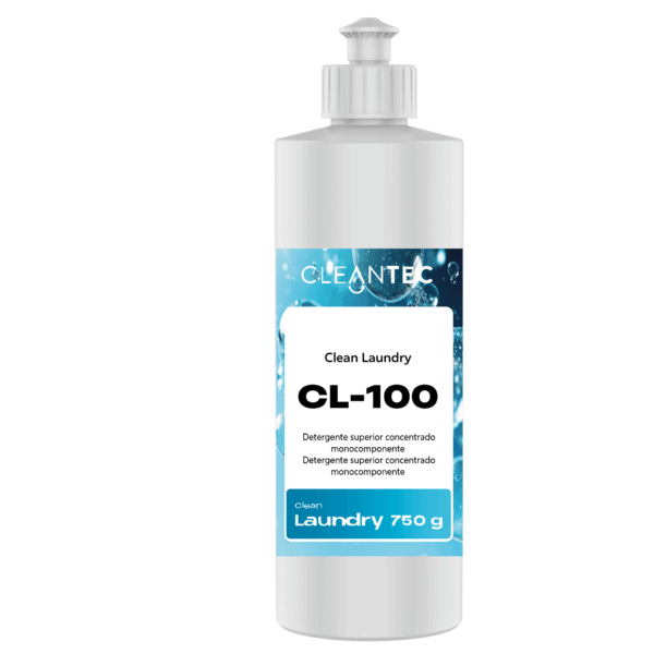 CLEAN LAUNDRY CL-100 es un detergente líquido superior, concentrado y monocomponente, diseñado para lavanderías profesionales y autoservicio que buscan la máxima eficacia en un solo producto. Su fórmula avanzada elimina todo tipo de suciedad —orgánica, grasa y pigmentaria— sin necesidad de complementos adicionales, cuidando las fibras y respetando los colores. Eficaz incluso en agua fría y ciclos cortos. Ideal para hoteles, colectividades, residencias y lavanderías con alta rotación. Venta exclusiva para profesionales. Producto de uso profesional, no apto para uso doméstico.