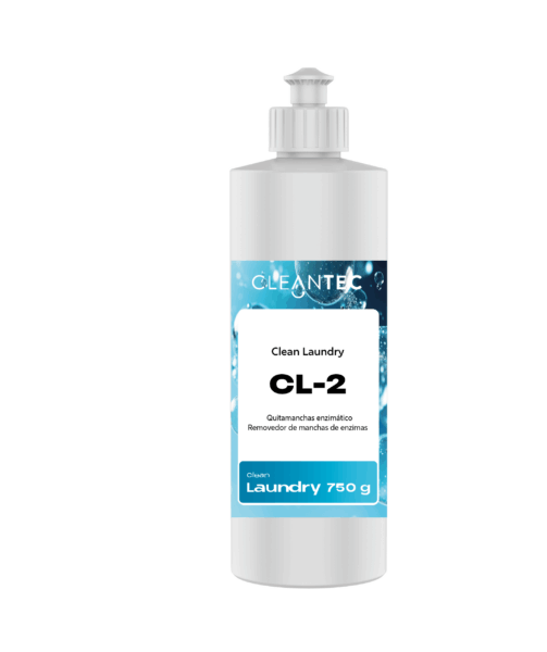 CLEAN LAUNDRY CL-2 es un quitamanchas enzimático profesional, diseñado para actuar de forma eficaz sobre manchas de origen orgánico como sangre, leche, sudor, huevo, césped y restos alimentarios. Gracias a su contenido en enzimas activas, descompone las proteínas y facilita la eliminación completa de los residuos sin dañar las fibras textiles. Ideal para utilizar como pretratamiento localizado antes del lavado principal en lavanderías, colectividades, hostelería y hospitales. Compatible con programas automáticos y detergentes habituales. Venta exclusiva para profesionales. Producto de uso profesional, no apto para uso doméstico.
