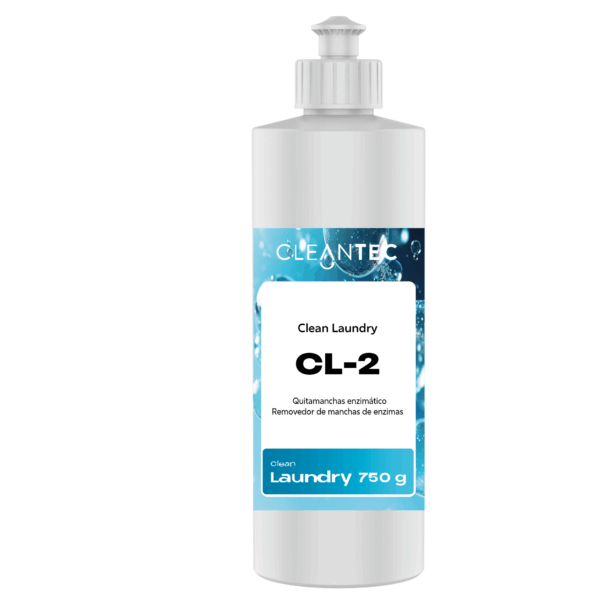 CLEAN LAUNDRY CL-2 es un quitamanchas enzimático profesional, diseñado para actuar de forma eficaz sobre manchas de origen orgánico como sangre, leche, sudor, huevo, césped y restos alimentarios. Gracias a su contenido en enzimas activas, descompone las proteínas y facilita la eliminación completa de los residuos sin dañar las fibras textiles. Ideal para utilizar como pretratamiento localizado antes del lavado principal en lavanderías, colectividades, hostelería y hospitales. Compatible con programas automáticos y detergentes habituales. Venta exclusiva para profesionales. Producto de uso profesional, no apto para uso doméstico.