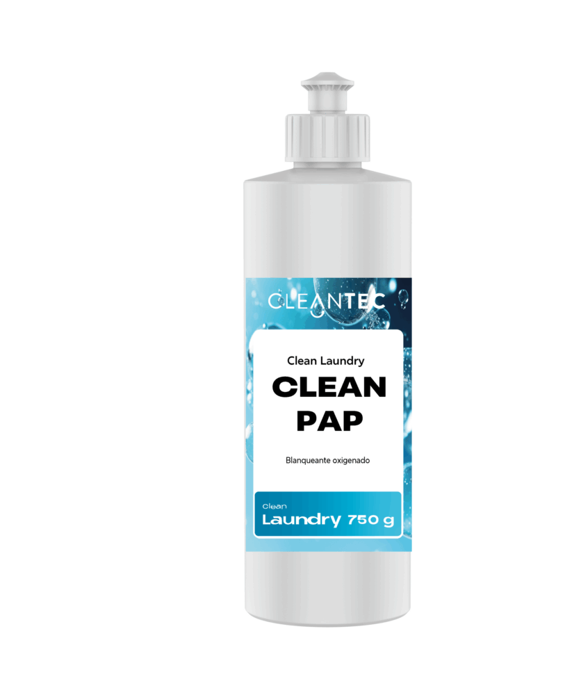 CLEAN LAUNDRY PAP es un blanqueante oxigenado de última generación, formulado para procesos de lavado a baja temperatura en lavanderías industriales. Su contenido en peróxidos activados permite eliminar manchas orgánicas difíciles (vino, café, sangre, fruta, etc.) sin dañar los tejidos ni afectar los colores. Aporta una acción higienizante adicional, ideal para ropa de hostelería, hospitales y colectividades. Compatible con detergentes líquidos y sólidos. Eficaz desde 30 °C. Venta exclusiva para profesionales. Producto de uso profesional, no apto para uso doméstico.