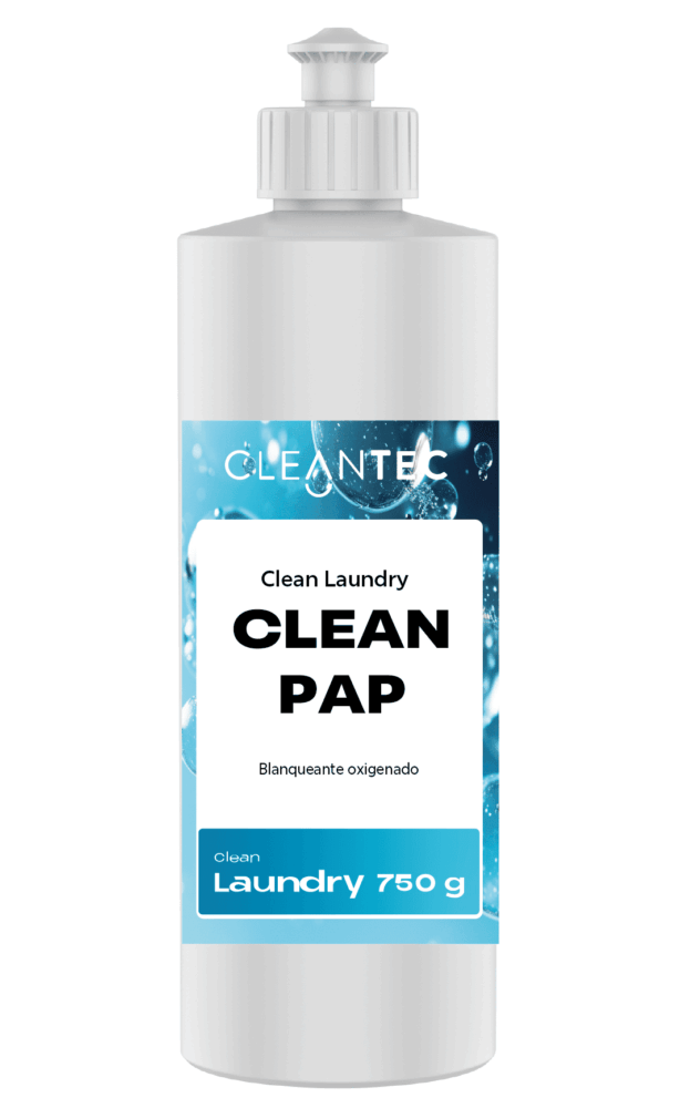 CLEAN LAUNDRY PAP es un blanqueante oxigenado de última generación, formulado para procesos de lavado a baja temperatura en lavanderías industriales. Su contenido en peróxidos activados permite eliminar manchas orgánicas difíciles (vino, café, sangre, fruta, etc.) sin dañar los tejidos ni afectar los colores. Aporta una acción higienizante adicional, ideal para ropa de hostelería, hospitales y colectividades. Compatible con detergentes líquidos y sólidos. Eficaz desde 30 °C. Venta exclusiva para profesionales. Producto de uso profesional, no apto para uso doméstico.