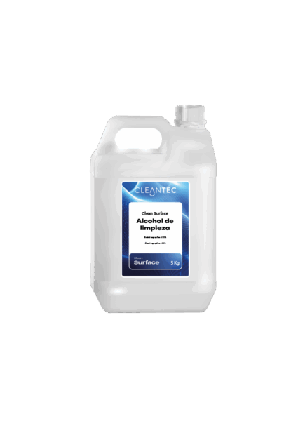 CLEAN SURFACE ALCOHOL DE LIMPIEZA es un producto desinfectante y limpiador de alta eficacia, ideal para eliminación de grasa, suciedad y residuos en superficies de vidrio, metal y plásticos. Su fórmula evapora rápidamente sin dejar residuos, dejando las superficies limpias y sin marcas. Se utiliza comúnmente en entornos industriales, oficinas, hospitales y hogares para la limpieza de equipos electrónicos, cristales y herramientas. Producto no abrasivo, fácil de aplicar y eficaz contra bacterias y gérmenes.