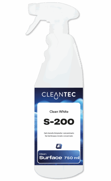 CLEAN WHITE S-200 es un gel limpiador clorado de alta concentración, formulado para la limpieza y desinfección profunda de superficies lavables. Su textura en gel permite una mayor adherencia y tiempo de contacto, optimizando la acción del cloro activo sobre grasas, residuos orgánicos, manchas difíciles y contaminantes microbiológicos. Ideal para baños, cocinas industriales, suelos, azulejos y zonas de alto riesgo higiénico. Compatible con protocolos de limpieza y desinfección profesional. Venta exclusiva para profesionales. Producto de uso profesional, no apto para uso doméstico.