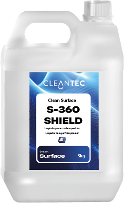 CLEAN SURFACE S-360 SHIELD es un limpiador protector de uso profesional, formulado para limpiar en profundidad y dejar una capa protectora invisible que repele la suciedad, el polvo y la humedad. Ideal para superficies como acero inoxidable, plásticos técnicos, laminados, cerámica, vidrio y madera tratada, facilita la limpieza posterior y prolonga la buena apariencia de los materiales. Recomendado para oficinas, cocinas industriales, ascensores, centros sanitarios y todo tipo de mobiliario expuesto a uso intensivo. Venta exclusiva para profesionales. Producto de uso profesional, no apto para uso doméstico.