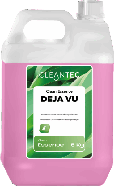 CLEAN ESSENCE DEJA VU es un ambientador ultraconcentrado de larga duración, formulado para proporcionar una fragancia intensa, sofisticada y duradera en todo tipo de espacios cerrados. Su composición de alta persistencia neutraliza eficazmente olores desagradables, creando un entorno elegante y acogedor. Ideal para aplicar tras la limpieza interior de vehículos, en zonas comerciales, hoteles o salas de espera. Su acción prolongada garantiza una sensación de frescura exclusiva con solo unas gotas. Venta exclusiva para profesionales. Producto de uso profesional, no apto para uso doméstico.