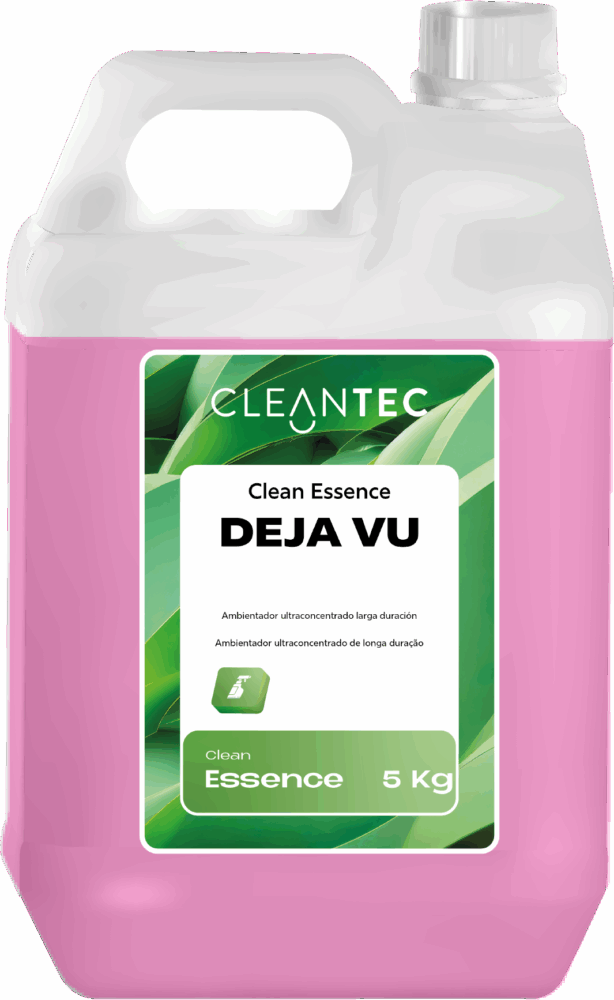 CLEAN ESSENCE DEJA VU es un ambientador ultraconcentrado de larga duración, formulado para proporcionar una fragancia intensa, sofisticada y duradera en todo tipo de espacios cerrados. Su composición de alta persistencia neutraliza eficazmente olores desagradables, creando un entorno elegante y acogedor. Ideal para aplicar tras la limpieza interior de vehículos, en zonas comerciales, hoteles o salas de espera. Su acción prolongada garantiza una sensación de frescura exclusiva con solo unas gotas. Venta exclusiva para profesionales. Producto de uso profesional, no apto para uso doméstico.