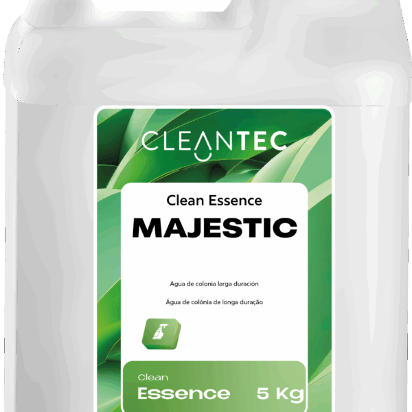 CLEAN ESSENCE MAJESTIC es un agua de colonia profesional de larga duración, con una fragancia intensa, elegante y con personalidad, ideal para aportar un toque distintivo tras la limpieza interior de vehículos y espacios cerrados. Su fórmula está diseñada para ofrecer una experiencia olfativa envolvente, neutralizando olores no deseados y dejando una sensación de frescura y sofisticación que perdura. Perfecta para centros de detailing, concesionarios, oficinas y espacios comerciales. Venta exclusiva para profesionales. Producto de uso profesional, no apto para uso doméstico.