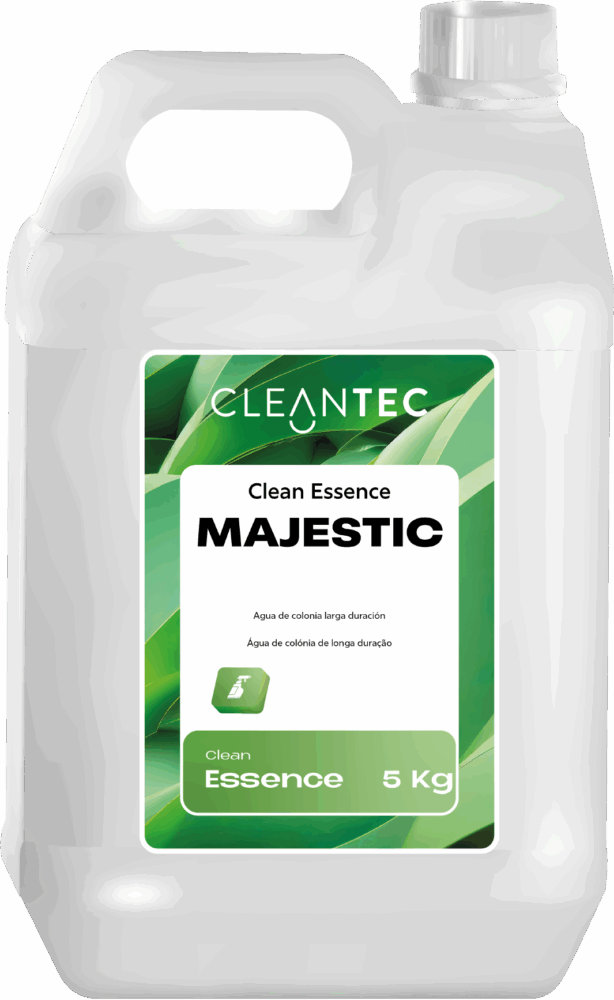 CLEAN ESSENCE MAJESTIC es un agua de colonia profesional de larga duración, con una fragancia intensa, elegante y con personalidad, ideal para aportar un toque distintivo tras la limpieza interior de vehículos y espacios cerrados. Su fórmula está diseñada para ofrecer una experiencia olfativa envolvente, neutralizando olores no deseados y dejando una sensación de frescura y sofisticación que perdura. Perfecta para centros de detailing, concesionarios, oficinas y espacios comerciales. Venta exclusiva para profesionales. Producto de uso profesional, no apto para uso doméstico.