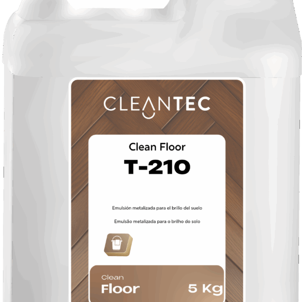 CLEAN FLOOR T-210 es una emulsión metalizada de alta calidad, formulada específicamente para proporcionar un acabado brillante y duradero en suelos duros y resistentes como vinilo, terrazo y mármol. Su fórmula especial crea una película protectora que aumenta el brillo y la resistencia al desgaste, a la vez que facilita la limpieza. Ideal para entornos comerciales e industriales de alto tránsito como centros comerciales, hospitales y oficinas, donde se requiere un mantenimiento constante y una imagen impecable. Se puede aplicar tanto en pisos nuevos como en suelos ya tratados. Venta exclusiva para profesionales. Producto de uso profesional, no apto para uso doméstico.