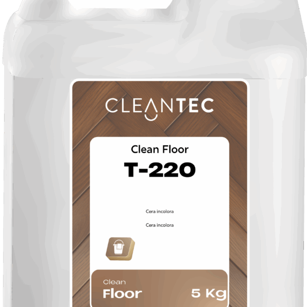 CLEAN FLOOR T-220 es una cera incolora autobrillante, formulada para proteger y embellecer suelos en entornos profesionales. Crea una película resistente que realza el aspecto natural del pavimento, proporcionando brillo, protección frente al desgaste y efecto antideslizante. Ideal para superficies de terrazo, mármol, gres y vinilo en oficinas, centros comerciales, hospitales y espacios de alto tránsito. Su aplicación regular facilita el mantenimiento diario y prolonga la vida útil del suelo. Venta exclusiva para profesionales. Producto de uso profesional, no apto para uso doméstico.