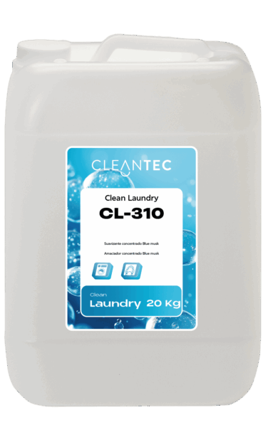 CLEAN LAUNDRY CL-310 es un suavizante concentrado profesional, con una sofisticada fragancia Blue Musk, diseñada para dejar los tejidos suaves, perfumados y con una agradable sensación de frescura prolongada. Su fórmula suaviza las fibras, reduce la electricidad estática y facilita el planchado, aportando un acabado cuidado incluso tras múltiples lavados. Ideal para lavanderías autoservicio, hoteles, residencias y colectividades que buscan calidad y aroma duradero. Venta exclusiva para profesionales. Producto de uso profesional, no apto para uso doméstico.
