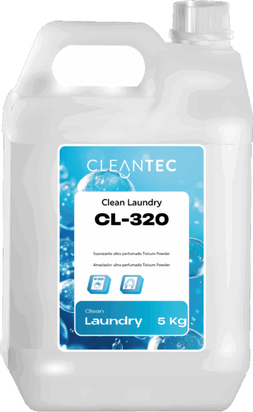 CLEAN LAUNDRY CL-320 es un suavizante profesional ultra perfumado, con una delicada y duradera fragancia a talcum powder, ideal para aportar una sensación de limpieza suave, clásica y reconfortante en todo tipo de prendas. Su fórmula suaviza las fibras, reduce la electricidad estática y facilita el planchado, dejando un aroma persistente incluso tras el secado. Especialmente indicado para ropa de cama, toallas y textiles de uso frecuente en hostelería, colectividades y lavanderías autoservicio. Venta exclusiva para profesionales. Producto de uso profesional, no apto para uso doméstico.