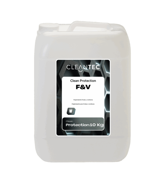 CLEAN F&V es un hipoclorito sódico alimentario, especialmente formulado para la desinfección de frutas, verduras y superficies en contacto con alimentos. Garantiza una higiene segura en productos frescos, eliminando eficazmente bacterias, hongos, virus y otros microorganismos patógenos, sin dejar residuos nocivos cuando se emplea según las instrucciones de uso. Indicado para cocinas industriales, colectividades, supermercados, industria alimentaria y comedores escolares. Producto autorizado para uso en la industria alimentaria bajo condiciones controladas. Venta exclusiva para profesionales. Producto de uso profesional, no apto para uso doméstico.