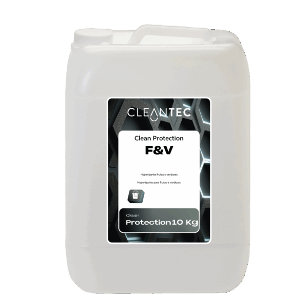 CLEAN F&V es un hipoclorito sódico alimentario, especialmente formulado para la desinfección de frutas, verduras y superficies en contacto con alimentos. Garantiza una higiene segura en productos frescos, eliminando eficazmente bacterias, hongos, virus y otros microorganismos patógenos, sin dejar residuos nocivos cuando se emplea según las instrucciones de uso. Indicado para cocinas industriales, colectividades, supermercados, industria alimentaria y comedores escolares. Producto autorizado para uso en la industria alimentaria bajo condiciones controladas. Venta exclusiva para profesionales. Producto de uso profesional, no apto para uso doméstico.