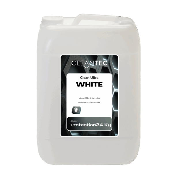 CLEAN ULTRA WHITE es una lejía profesional de alta concentración, formulada con 150 g de cloro activo por litro para garantizar una acción desinfectante, blanqueante y desodorizante eficaz en entornos que requieren máxima higiene. Elimina microorganismos, manchas orgánicas y malos olores en superficies, tejidos blancos resistentes y sistemas de saneamiento. Ideal para su uso en lavanderías, cocinas industriales, colectividades, instalaciones sanitarias e industria alimentaria. Venta exclusiva para profesionales. Producto de uso profesional, no apto para uso doméstico.