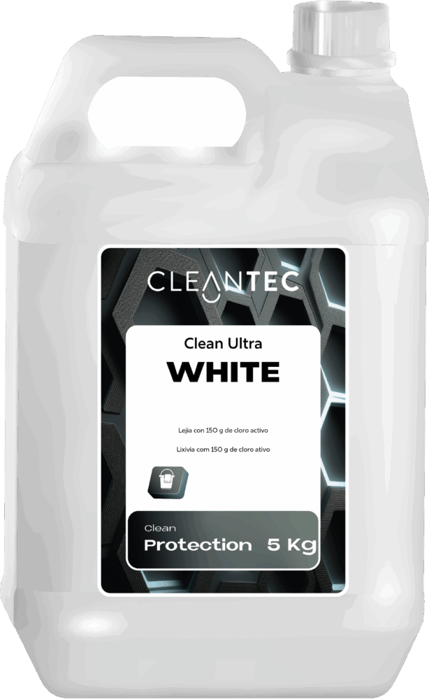 CLEAN ULTRA WHITE es una lejía profesional de alta concentración, formulada con 150 g de cloro activo por litro para garantizar una acción desinfectante, blanqueante y desodorizante eficaz en entornos que requieren máxima higiene. Elimina microorganismos, manchas orgánicas y malos olores en superficies, tejidos blancos resistentes y sistemas de saneamiento. Ideal para su uso en lavanderías, cocinas industriales, colectividades, instalaciones sanitarias e industria alimentaria. Venta exclusiva para profesionales. Producto de uso profesional, no apto para uso doméstico.