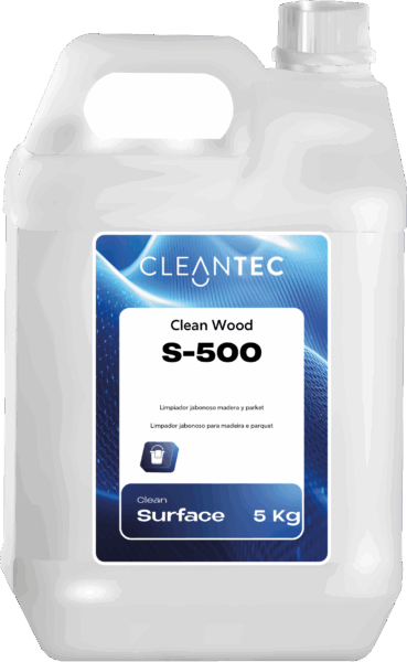 CLEAN WOOD S-500 es un limpiador jabonoso neutro, formulado específicamente para la limpieza y el cuidado diario de suelos y superficies de madera, parquet y laminados. Limpia con suavidad sin agredir el barniz ni dejar residuos opacos, aportando un acabado natural, satinado y renovado. Su fórmula equilibrada mantiene la hidratación de las fibras y ayuda a conservar la integridad de la superficie con el paso del tiempo. Recomendado para uso profesional en hoteles, oficinas, espacios comerciales, centros educativos y entornos domésticos de alta exigencia. Venta exclusiva para profesionales. Producto de uso profesional, no apto para uso doméstico.