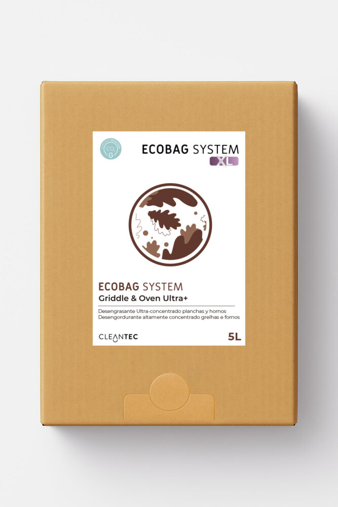 ECOBAG SYSTEM XL GRIDDLE & OVEN ULTRA+ es un desengrasante ultraconcentrado de alta eficacia, diseñado para la limpieza de planchas y hornos, eliminando grasas, aceites y residuos quemados sin dañar las superficies. Ideal para su uso en cocinas industriales con equipos de alto rendimiento. Su fórmula avanzada asegura una limpieza profunda con mínimo esfuerzo. El sistema ECOBAG facilita la dosificación precisa y limpia. Venta exclusiva para profesionales. Producto de uso profesional, no apto para uso doméstico.