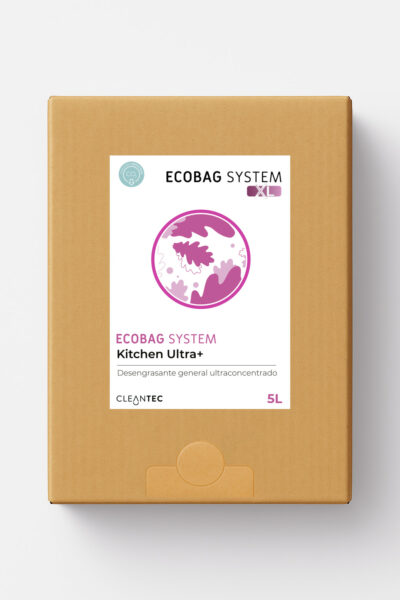 ECOBAG SYSTEM XL KITCHEN ULTRA+ es un desengrasante ultra concentrado de uso general, formulado para eliminar grasa y residuos orgánicos en cocinas industriales, utensilios, superficies de trabajo y equipos de cocina. Su acción desengrasante actúa rápidamente, facilitando la limpieza en entornos de alto rendimiento. Compatible con el sistema ECOBAG, optimiza la dosificación y reduce el desperdicio. Venta exclusiva para profesionales. Producto de uso profesional, no apto para uso doméstico.
