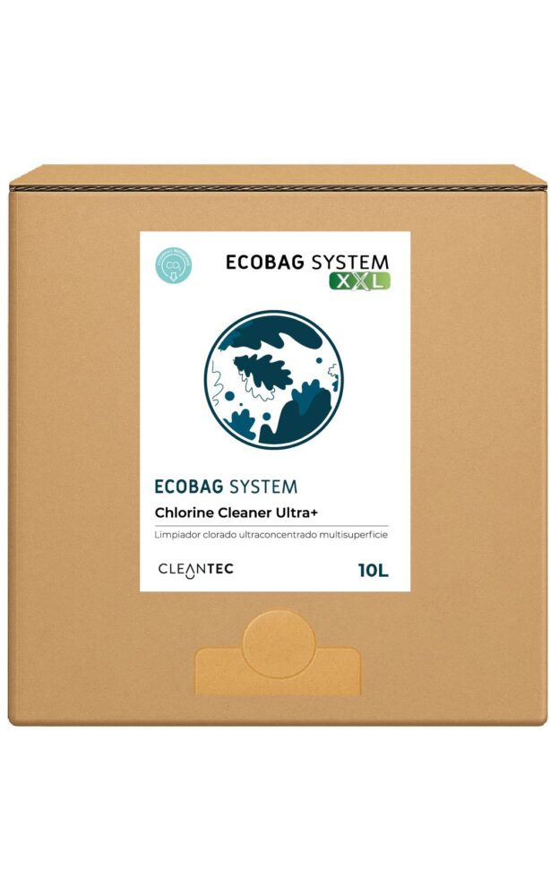 ECOBAG SYSTEM XL CHLORINE CLEANER ULTRA+ es un limpiador clorado higienizante ultraconcentrado, formulado para eliminar manchas, grasa y residuos orgánicos, a la vez que desinfecta superficies en áreas profesionales como cocinas, baños, y zonas de manipulación alimentaria. Su acción potente garantiza un alto nivel higiénico en una sola pasada. El sistema ECOBAG asegura una dosificación precisa y optimiza el uso del producto. Venta exclusiva para profesionales. Producto de uso profesional, no apto para uso doméstico.