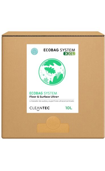 ECOBAG SYSTEM XXL FLOOR & SURFACE ULTRA+ es un limpiador multiusos ultraconcentrado, formulado para la limpieza diaria de suelos y superficies lavables. Elimina suciedad general, grasa ligera y manchas, dejando un acabado limpio y sin residuos. Ideal para su uso en oficinas, cocinas, hoteles y centros educativos. El sistema ECOBAG permite una dosificación limpia, precisa y sostenible. Venta exclusiva para profesionales. Producto de uso profesional, no apto para uso doméstico.