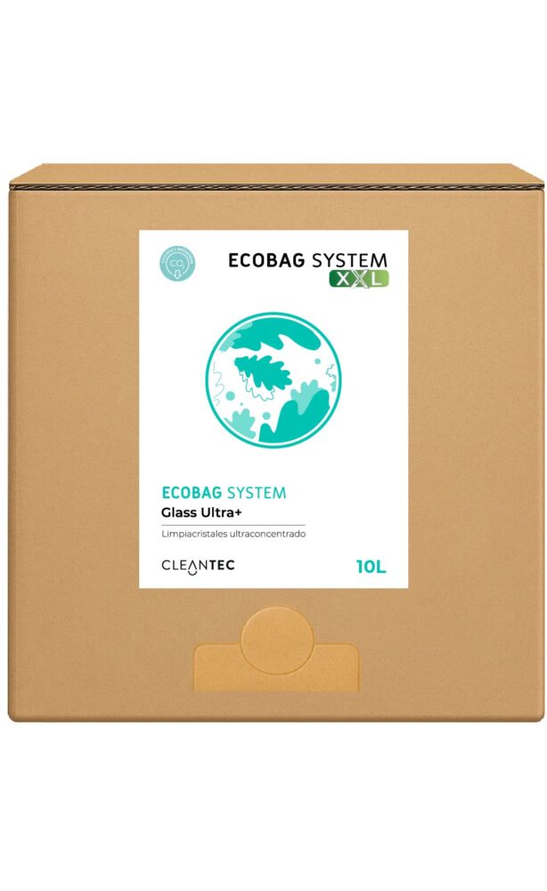 ECOBAG SYSTEM XXL GLASS ULTRA+ es un limpiacristales y multiusos ultraconcentrado, diseñado para la limpieza profesional de cristales, espejos, acero inoxidable, mobiliario y superficies esmaltadas o vitrificadas. Su fórmula de secado rápido elimina huellas, polvo, grasa ligera y suciedad ambiental sin dejar velos ni marcas, proporcionando un acabado brillante y transparente. Ideal para oficinas, comercios, colectividades, hostelería y zonas comunes. El sistema ECOBAG permite una dosificación precisa, segura y sostenible, optimizando consumos y reduciendo residuos. Venta exclusiva para profesionales. Producto de uso profesional, no apto para uso doméstico.