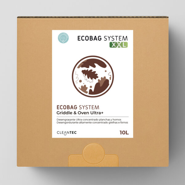ECOBAG SYSTEM XXL GRIDDLE & OVEN ULTRA+ es un desengrasante ultraconcentrado de alta eficacia, diseñado para la limpieza de planchas y hornos, eliminando grasas, aceites y residuos quemados sin dañar las superficies. Ideal para su uso en cocinas industriales con equipos de alto rendimiento. Su fórmula avanzada asegura una limpieza profunda con mínimo esfuerzo. El sistema ECOBAG facilita la dosificación precisa y limpia. Venta exclusiva para profesionales. Producto de uso profesional, no apto para uso doméstico.