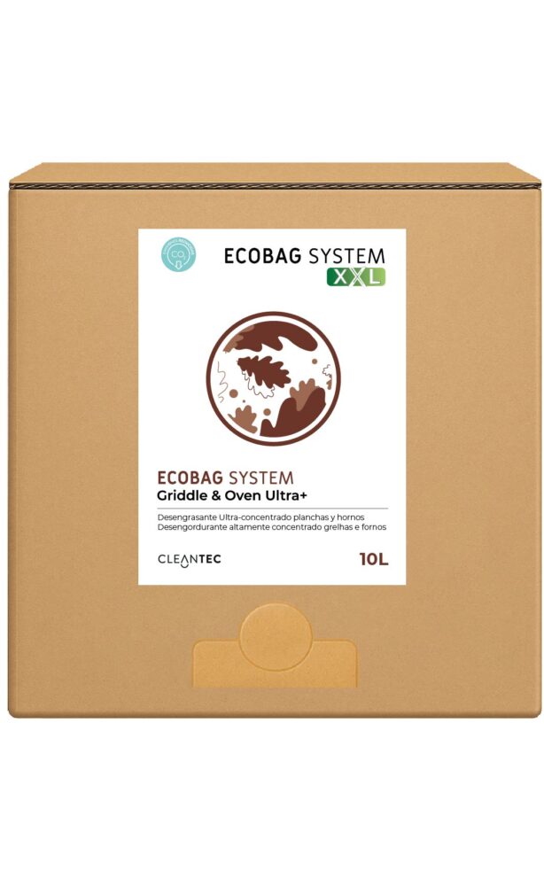 ECOBAG SYSTEM XXL GRIDDLE & OVEN ULTRA+ es un desengrasante ultraconcentrado de alta eficacia, diseñado para la limpieza de planchas y hornos, eliminando grasas, aceites y residuos quemados sin dañar las superficies. Ideal para su uso en cocinas industriales con equipos de alto rendimiento. Su fórmula avanzada asegura una limpieza profunda con mínimo esfuerzo. El sistema ECOBAG facilita la dosificación precisa y limpia. Venta exclusiva para profesionales. Producto de uso profesional, no apto para uso doméstico.