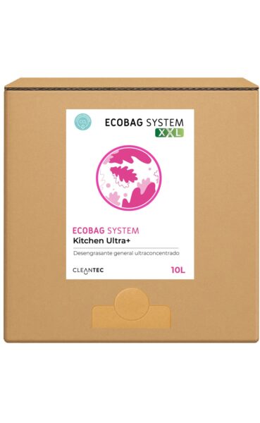 ECOBAG SYSTEM XXL KITCHEN ULTRA+ es un desengrasante ultra concentrado de uso general, formulado para eliminar grasa y residuos orgánicos en cocinas industriales, utensilios, superficies de trabajo y equipos de cocina. Su acción desengrasante actúa rápidamente, facilitando la limpieza en entornos de alto rendimiento. Compatible con el sistema ECOBAG, optimiza la dosificación y reduce el desperdicio. Venta exclusiva para profesionales. Producto de uso profesional, no apto para uso doméstico.
