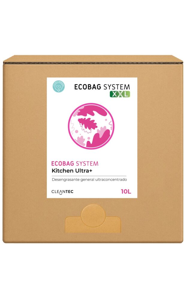ECOBAG SYSTEM XXL KITCHEN ULTRA+ es un desengrasante ultra concentrado de uso general, formulado para eliminar grasa y residuos orgánicos en cocinas industriales, utensilios, superficies de trabajo y equipos de cocina. Su acción desengrasante actúa rápidamente, facilitando la limpieza en entornos de alto rendimiento. Compatible con el sistema ECOBAG, optimiza la dosificación y reduce el desperdicio. Venta exclusiva para profesionales. Producto de uso profesional, no apto para uso doméstico.
