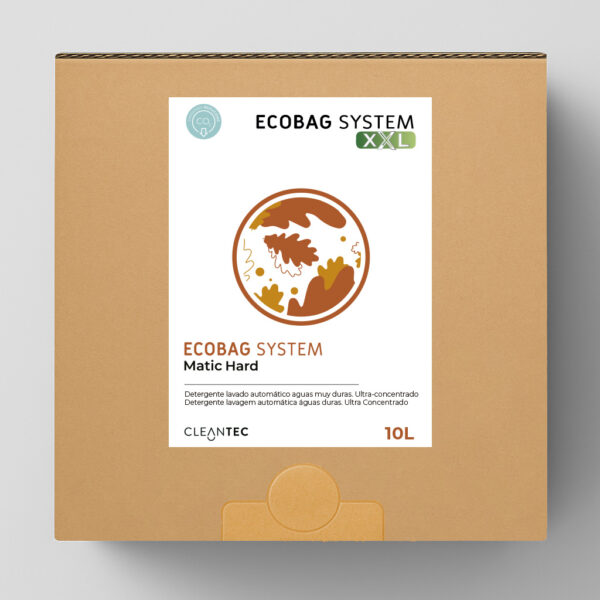 ECOBAG SYSTEM XXL MATIC HARD es un detergente automático ultraconcentrado en formato XXL, formulado para aguas duras, que elimina eficazmente grasas, restos de comida y manchas difíciles sin dejar residuos ni afectando el brillo de la vajilla. Ideal para sistemas de lavado automático de alto volumen y entornos de trabajo de gran exigencia. El sistema ECOBAG permite una dosificación precisa que optimiza el consumo y mejora la eficiencia operativa. Venta exclusiva para profesionales. Producto de uso profesional, no apto para uso doméstico.