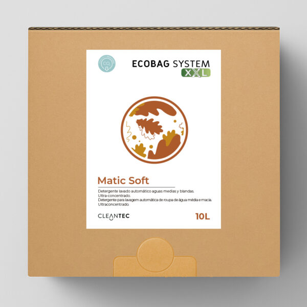 ECOBAG SYSTEM XXL MATIC SOFT es un detergente automático ultraconcentrado en formato XXL, formulado para aguas blandas, diseñado para proporcionar una limpieza eficaz y suave en vajilla, cristalería y utensilios. Su fórmula permite su aplicación en entornos de lavado de gran volumen, asegurando una alta eficiencia a bajo coste. Ideal para cocinas industriales, restaurantes y hoteles con sistemas de dosificación automática. El sistema ECOBAG promueve el uso responsable y sostenible del producto. Venta exclusiva para profesionales. Producto de uso profesional, no apto para uso doméstico.